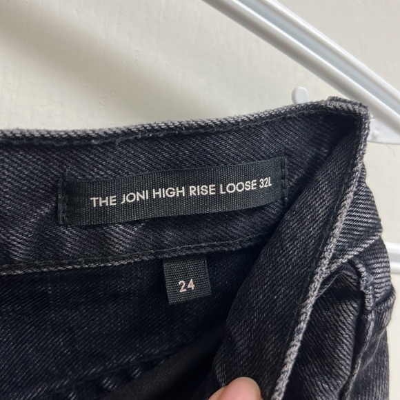 Denim Forum The Joni High Rise Loose 32l Size 24 Black - Picture 6 of 9